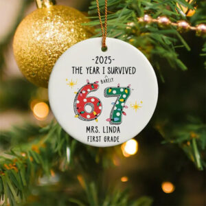 Custom The Year I Survived Christmas 6 7 Meme Ornament 2 PersonalizedShirts.net