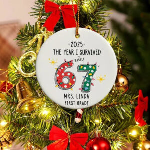 Custom The Year I Survived Christmas 6 7 Meme Ornament Custom The Year I Survived Christmas 6 7 Meme Ornament