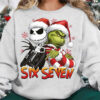 Jack Skellington And Grinch Christmas 6 7 Meme Shirt