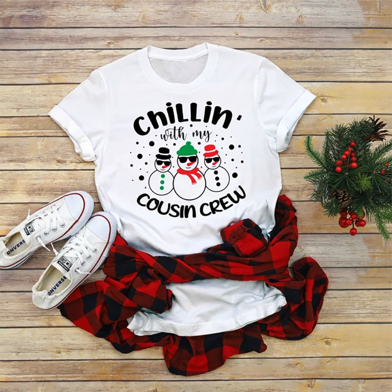 Chillin With My Cousin Crew Christmas Family Tee Chillin With My Cousin Crew Christmas Family Tee