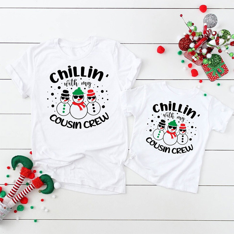 Chillin With My Cousin Crew Christmas Family Tee Chillin With My Cousin Crew Christmas Family Tee