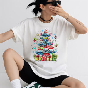 Christmas Tree Cartoon Movie Characters, Blue Monster Xmas Tee