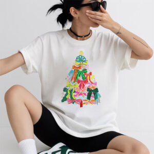 Christmas Toddler, Coquette Bow Christmas Tree Tee