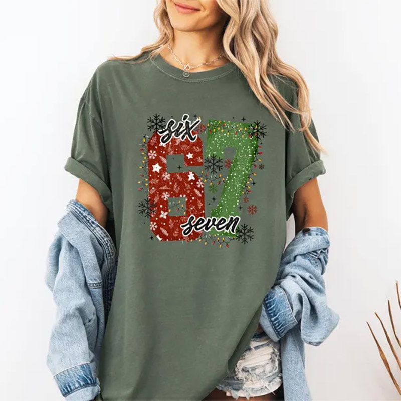Six Seven Christmas Viral 6 7 Meme Comfort Colors Shirt Six Seven Christmas Viral 6 7 Meme Comfort Colors Shirt