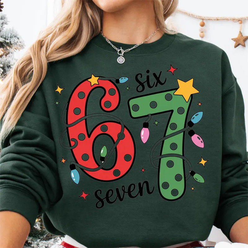 Six Seven Meme Christmas Lights Decoration Shirt Six Seven Meme Christmas Lights Decoration Shirt
