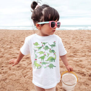 Santa Hat Dinosaurs Holiday Christmas Shirt