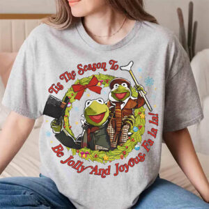 Tis The Season To Be Jolly And Joyous, Frog And Tiny Tim Comfort Colors Tee Tis The Season To Be Jolly And Joyous, Frog And Tiny Tim Comfort Colors Tee
