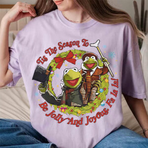 Tis The Season To Be Jolly And Joyous, Frog And Tiny Tim Comfort Colors Tee Tis The Season To Be Jolly And Joyous, Frog And Tiny Tim Comfort Colors Tee