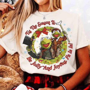 Tis The Season To Be Jolly and Joyous, Frog And Tiny Tim Comfort Colors Tee PersonalizedShirts.net