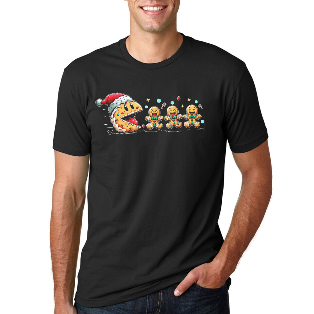 Funny Gingerbread Cookie Christmas Pacman Shirt Funny Gingerbread Cookie Christmas Pacman Shirt
