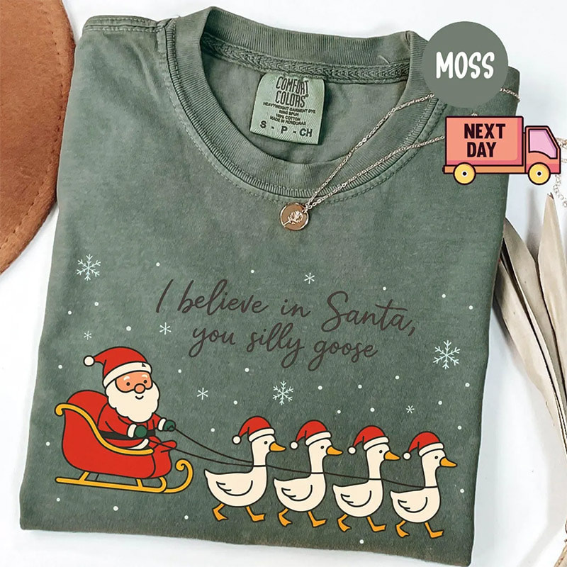 I Believe In Santa Silly Goose Christmas Comfort Colors Shirt I Believe In Santa Silly Goose Christmas Comfort Colors Shirt