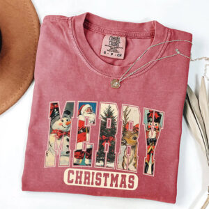 Merry Christmas Retro 90s Style Comfort Colors Shirt 1 PersonalizedShirts.net