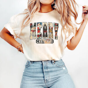 Merry Christmas Retro 90s Style Comfort Colors Shirt PersonalizedShirts.net