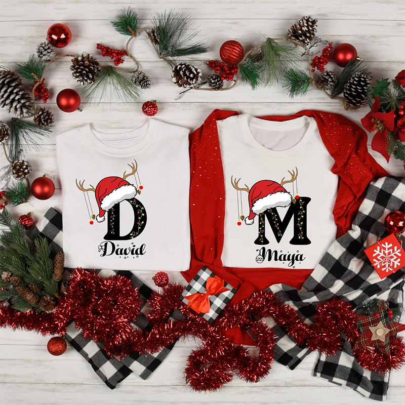 Personalized Monogrammed Family Christmas Shirt Personalized Monogrammed Family Christmas Shirt