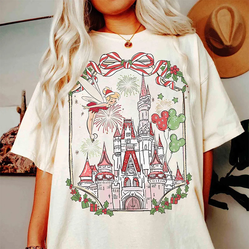 Retro Christmas Magic Castle Comfort Colors Shirt Retro Christmas Magic Castle Comfort Colors Shirt