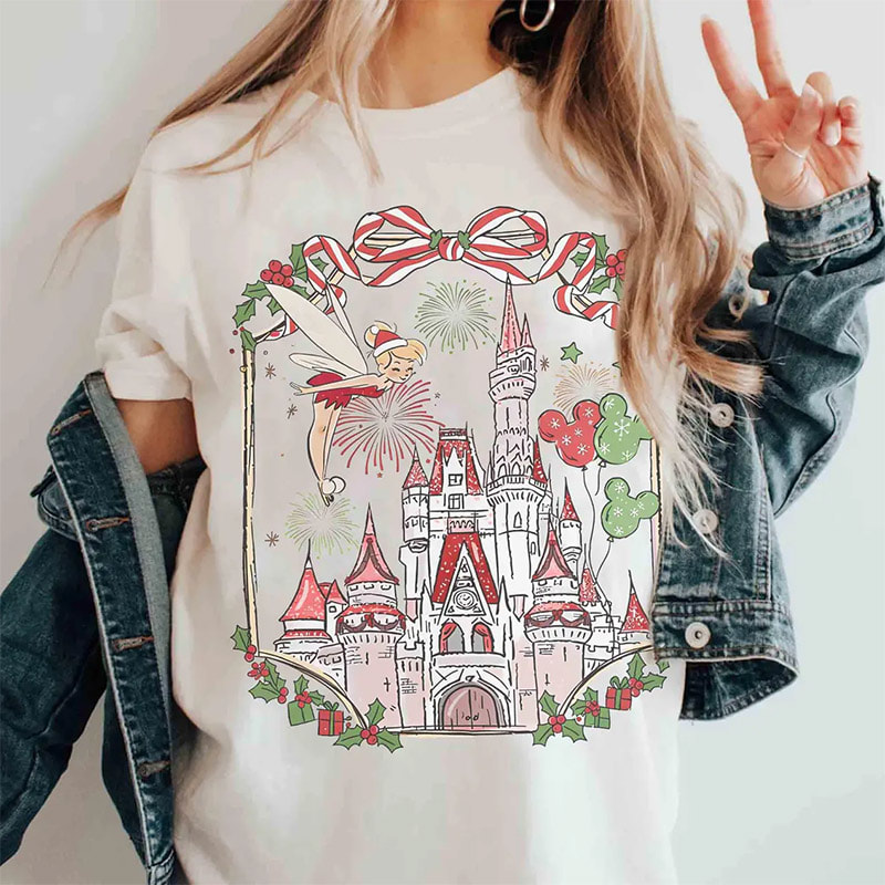 Retro Christmas Magic Castle Comfort Colors Shirt Retro Christmas Magic Castle Comfort Colors Shirt