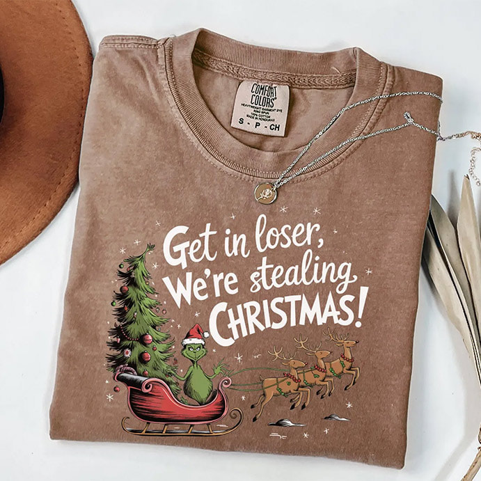 We're Stealing Christmas Grumpy Grinch Comfort Colors Shirt We're Stealing Christmas Grumpy Grinch Comfort Colors Shirt
