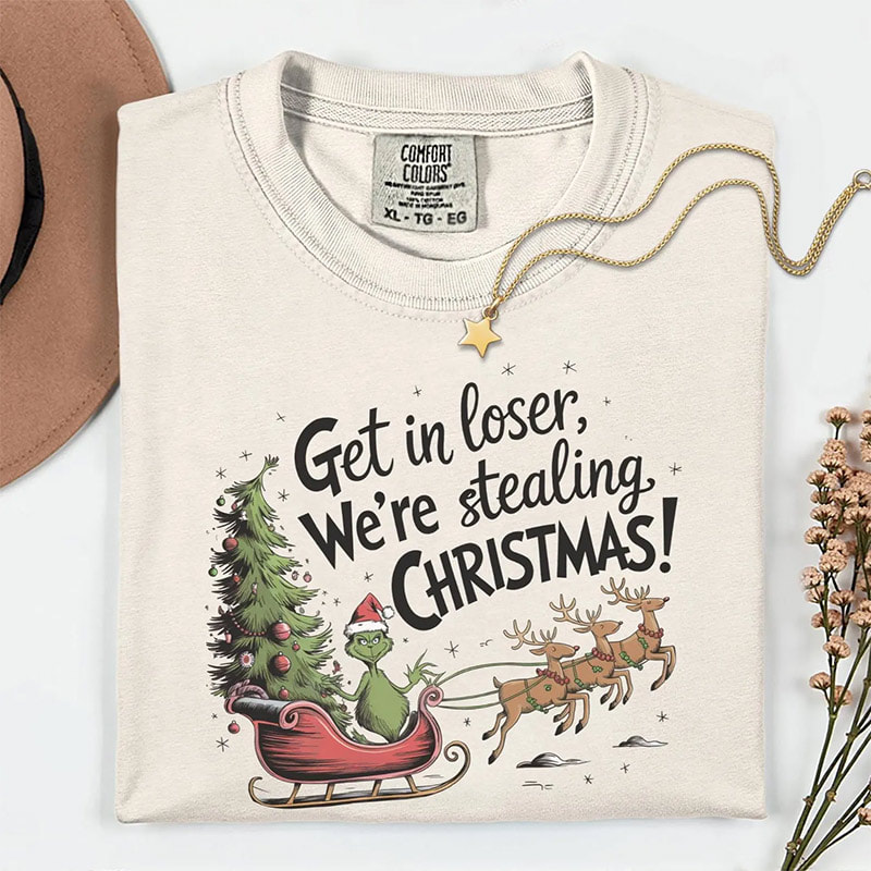 We're Stealing Christmas Grumpy Grinch Comfort Colors Shirt We're Stealing Christmas Grumpy Grinch Comfort Colors Shirt