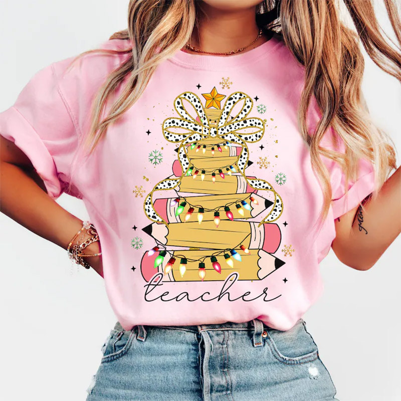 Christmas Pencil Tree Teacher Xmas Gift Comfort Colors Shirt Christmas Pencil Tree Teacher Xmas Gift Comfort Colors Shirt