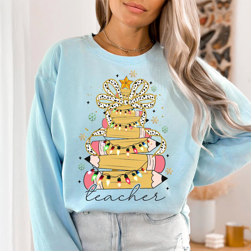 Christmas Pencil Tree Teacher Xmas Gift Comfort Colors Shirt Christmas Pencil Tree Teacher Xmas Gift Comfort Colors Shirt