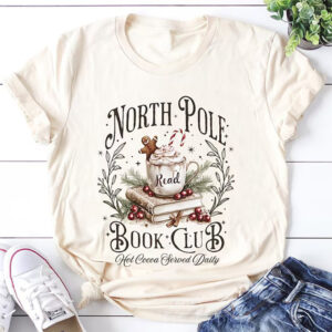 North Pole Book Club Christmas Bookish Tee 3 PersonalizedShirts.net