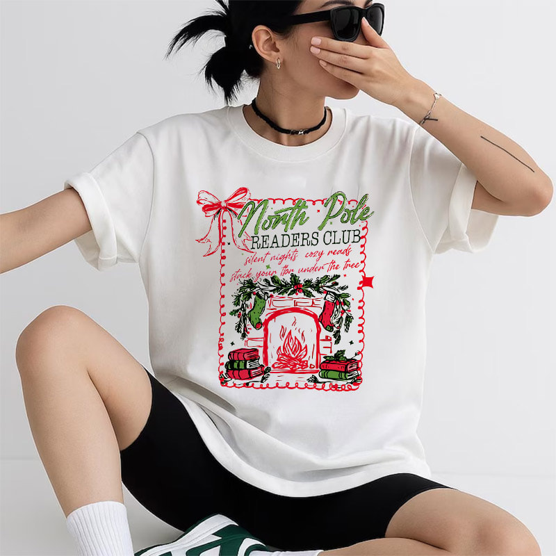 North Pole Readers Club Silent Nights Cozy T-shirt North Pole Readers Club Silent Nights Cozy T-shirt