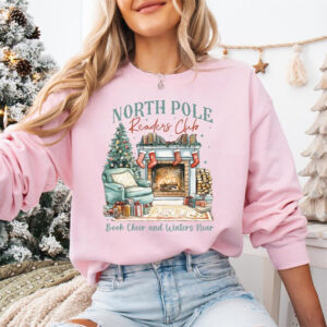 Vintage North Pole Readers Club Christmas Vibes Tee 2 PersonalizedShirts.net