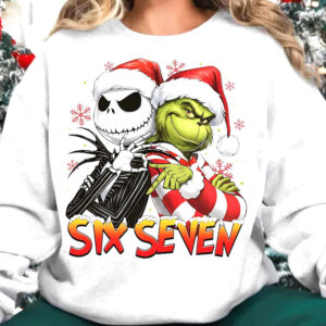 Six Seven Meme Christmas Couples Grinch And Jack Skellington Shirt Six Seven Meme Christmas Couples Grinch And Jack Skellington Shirt