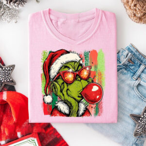 Christmas Grinch Grinchy Face Funny Character Comfort Colors Shirt 2 PersonalizedShirts.net