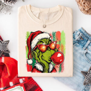  Christmas Grinch Grinchy Face Funny Character Comfort Colors Shirt
