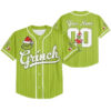 Personalized The Grinch Christmas Funny Xmas Baseball Jersey