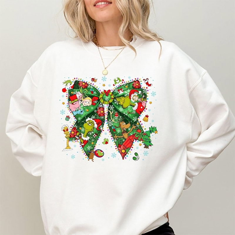 Xmas Grinch Bow Funny Grinchmas Shirt Xmas Grinch Bow Funny Grinchmas Shirt