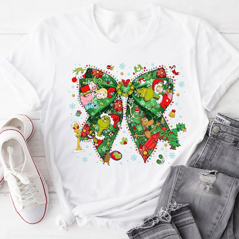 Xmas Grinch Bow Funny Grinchmas Shirt Xmas Grinch Bow Funny Grinchmas Shirt