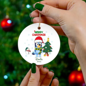 Custom Blue Dog Christmas Ornament