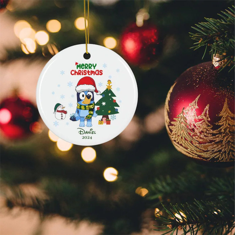 Custom Blue Dog Christmas Ornament Custom Blue Dog Christmas Ornament