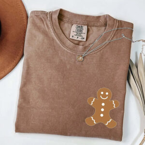 Christmas Gingerbread Cookies Comfort Colors Tee 1 PersonalizedShirts.net