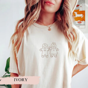 Christmas Gingerbread Couple Comfort Colors tee