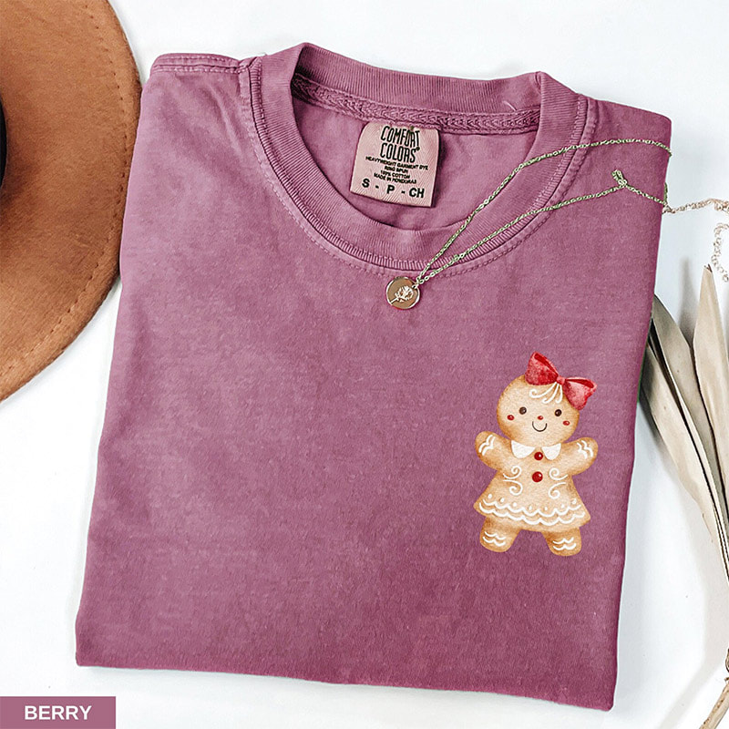 Cute Gingerbread Girl Merry Christmas Comfort Colors tee Cute Gingerbread Girl Merry Christmas Comfort Colors tee