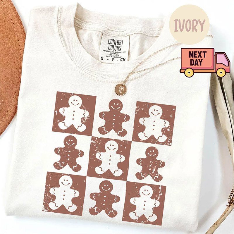 Gingerbread Christmas Cookie Comfort Colors Tee Gingerbread Christmas Cookie Comfort Colors Tee