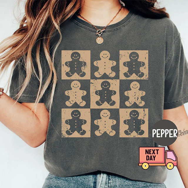 Gingerbread Christmas Cookie Comfort Colors Tee Gingerbread Christmas Cookie Comfort Colors Tee