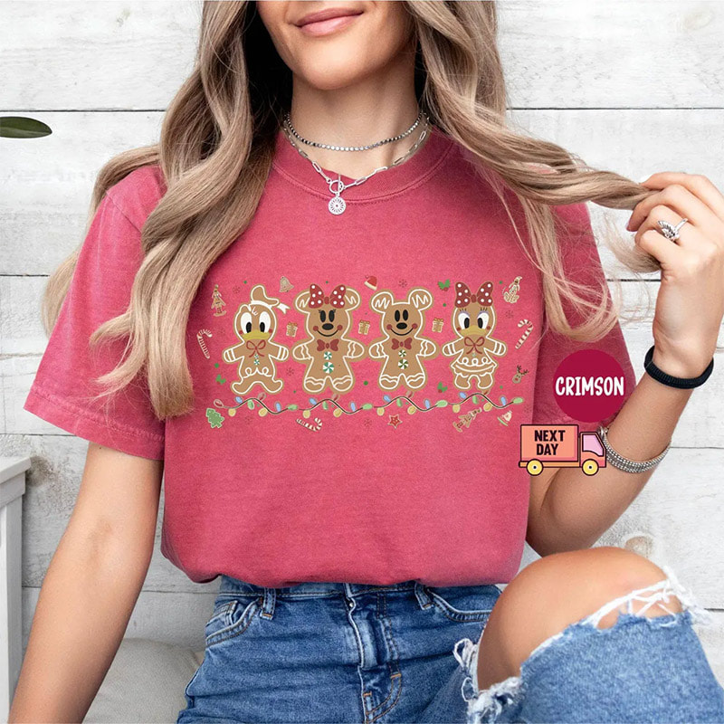 Mickey Gingerbread Christmas Cookie Comfort Colors Tee Mickey Gingerbread Christmas Cookie Comfort Colors Tee