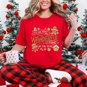 Most Wonderful Time Of The Year Christmas Gingerbread Comfort Colors Tee 3 PersonalizedShirts.net