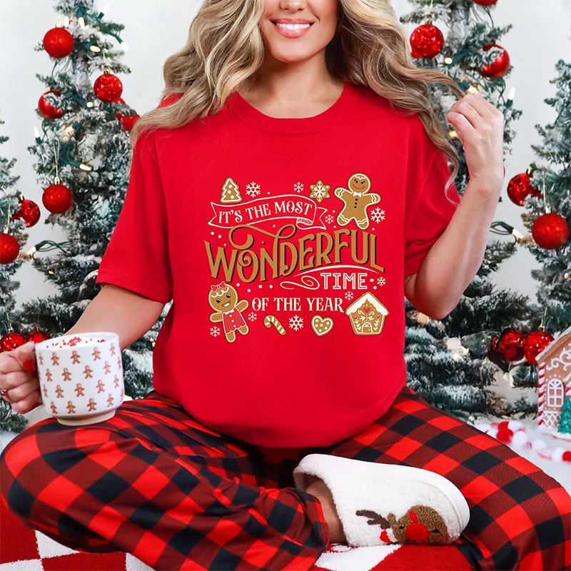 Most Wonderful Time Of The Year Christmas Gingerbread Comfort Colors Tee Most Wonderful Time Of The Year Christmas Gingerbread Comfort Colors Tee