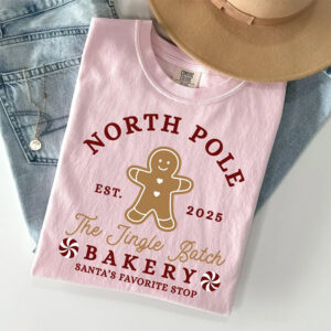 North Pole Bakery Gingerbread Christmas Comfort Colors Tee North Pole Bakery Gingerbread Christmas Comfort Colors Tee