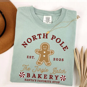 North Pole Bakery Gingerbread Christmas Comfort Colors Tee North Pole Bakery Gingerbread Christmas Comfort Colors Tee