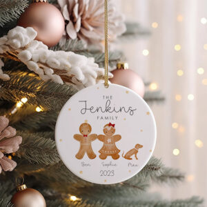 Personalised Gingerbread Family Christmas 2025 Ornament Personalised Gingerbread Family Christmas 2025 Ornament