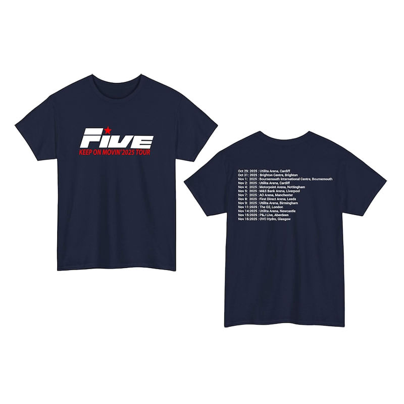 FIVE Boy Band Concert Music 2025 Tour 2-sided Shirt FIVE Boy Band Concert Music 2025 Tour 2-sided Shirt