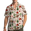 Christmas Cowboy Riding Dinosaur Hawaiian Shirt
