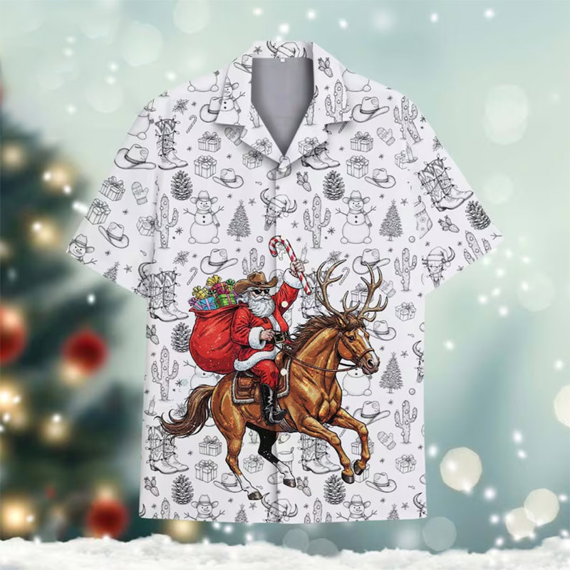 Santa Howdy Christmas, Cowboy Santa Hawaii Shirt Santa Howdy Christmas, Cowboy Santa Hawaii Shirt