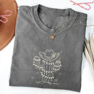 Western Christmas Cowboy Hat Comfort Colors Tee